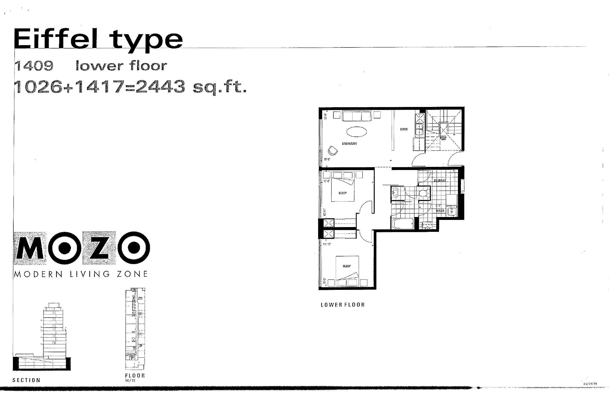 Eiffel type 1409 floor plan