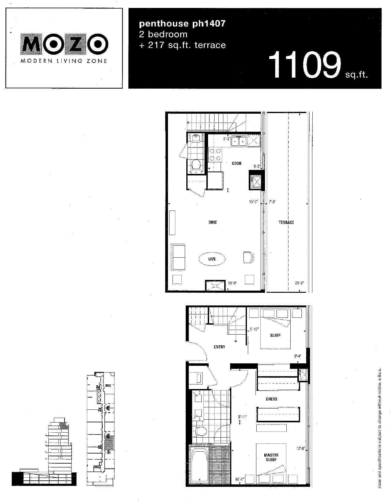 Penthouse PH1407 floor plan