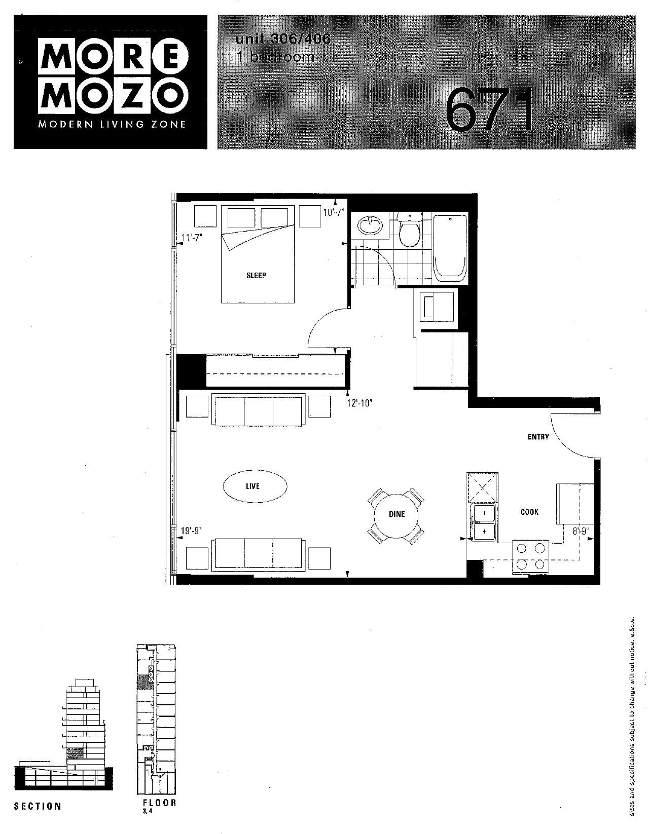 Unit 306/406 floor plan