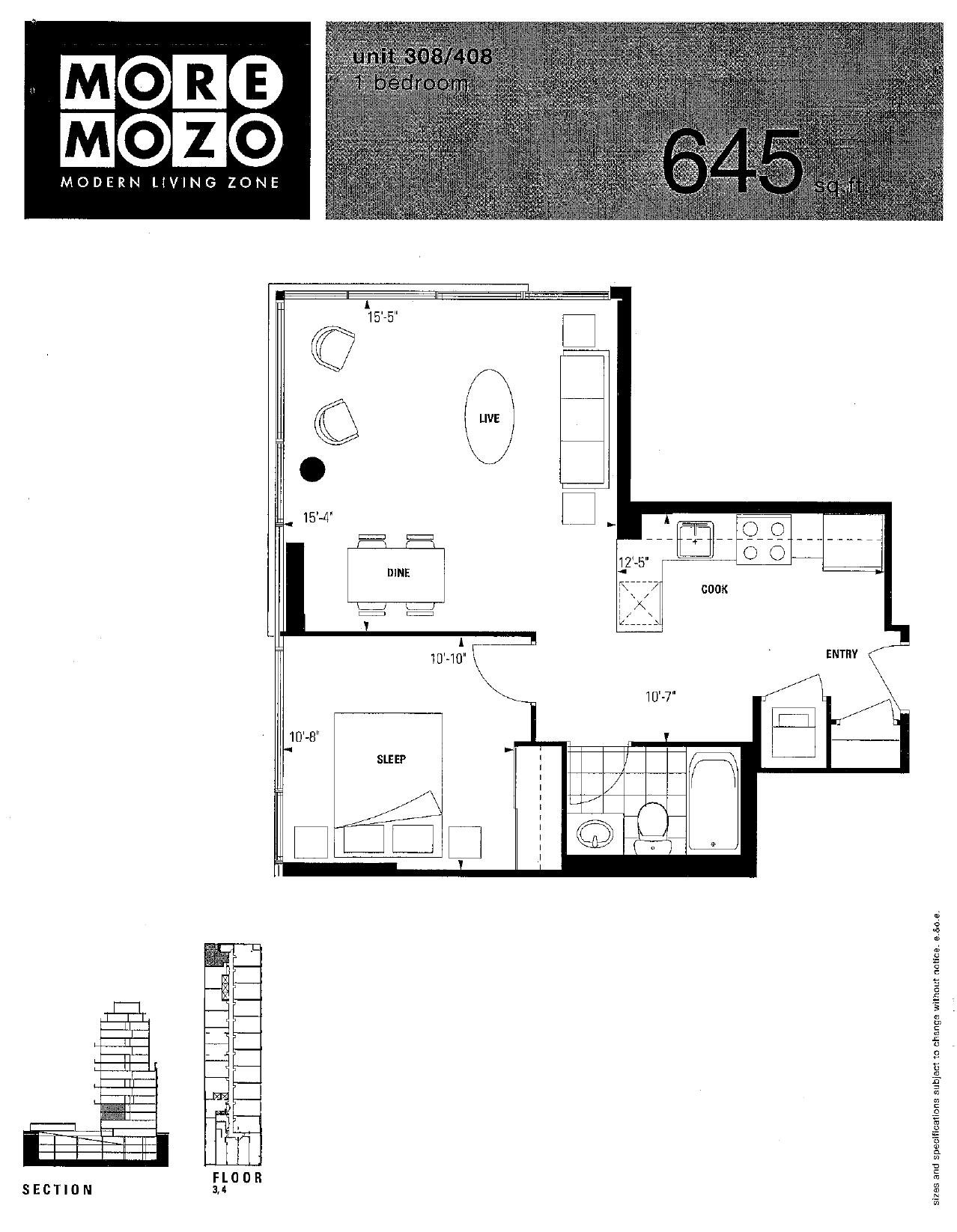Unit 308/408 floor plan