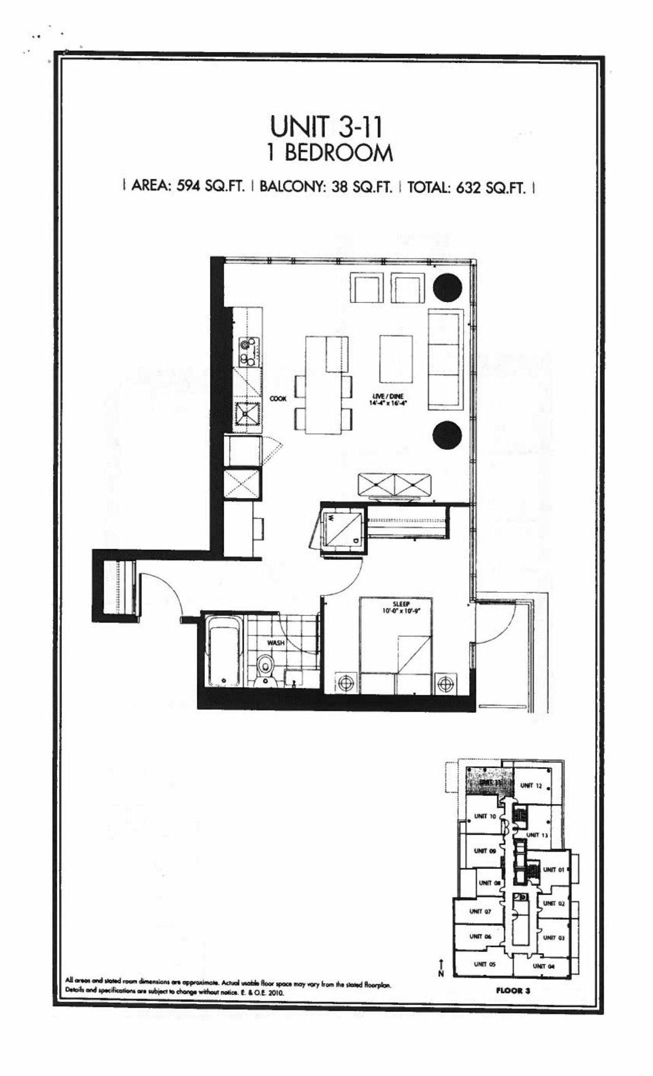 Unit 3-11 floor plan