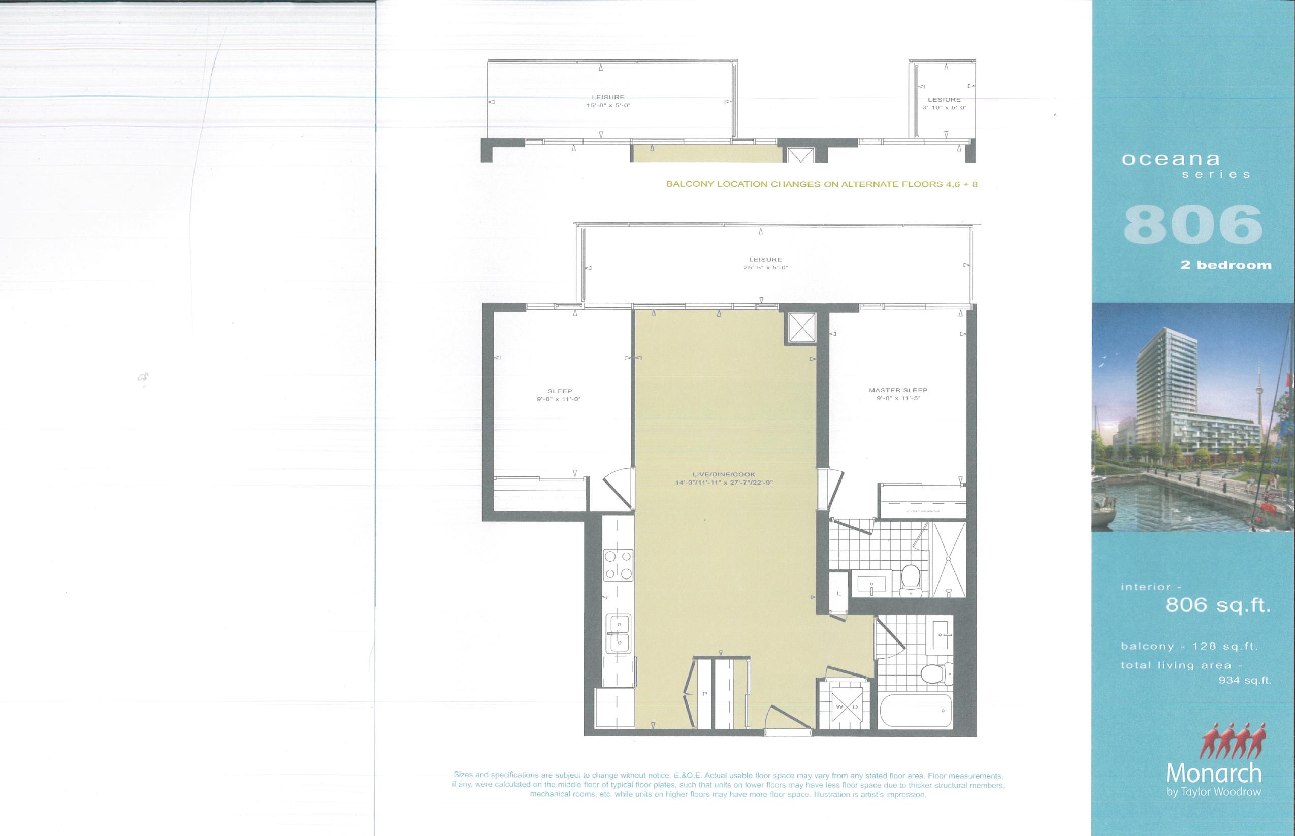 Oceana 806 floor plan