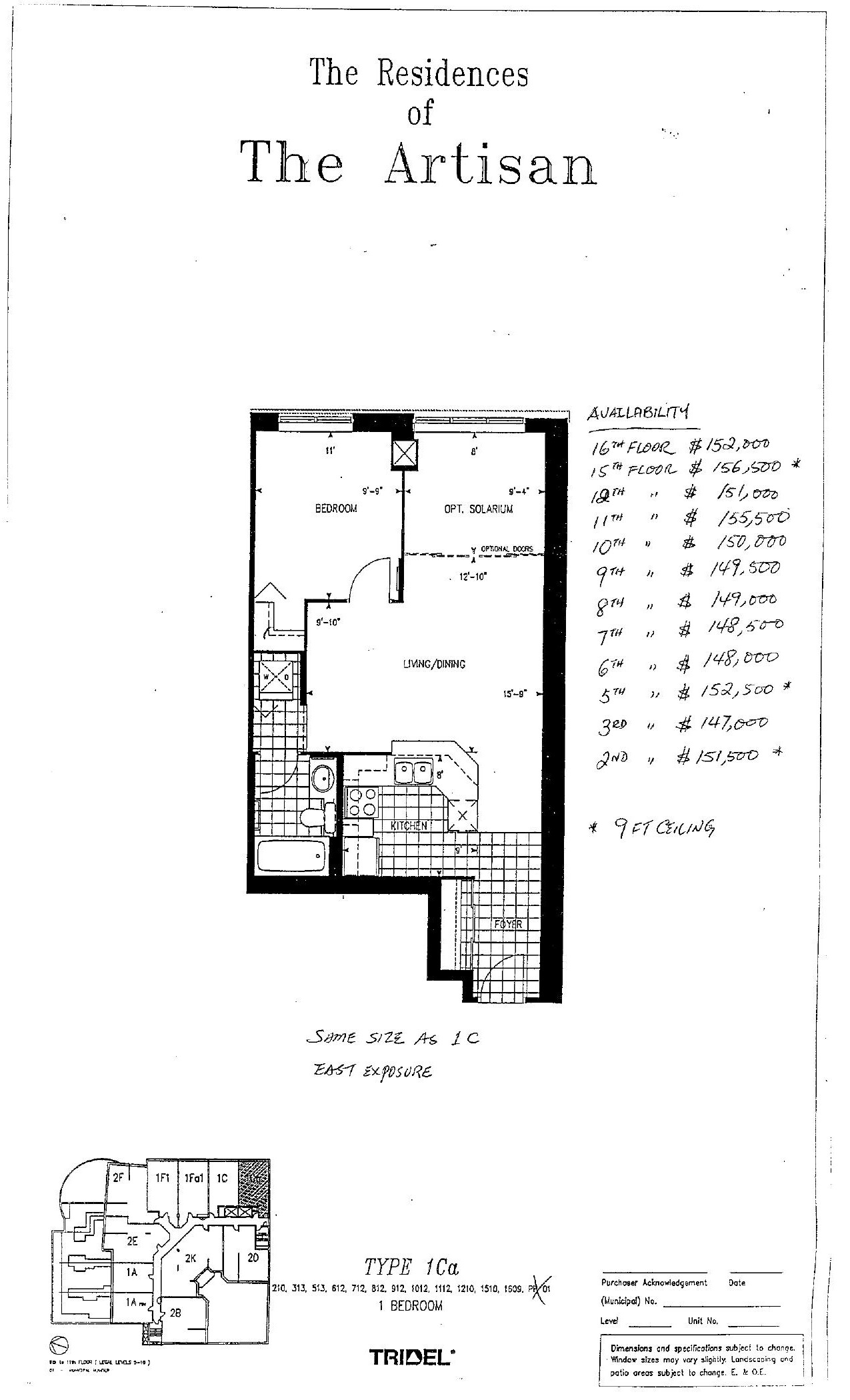 Type 1Ca floor plan