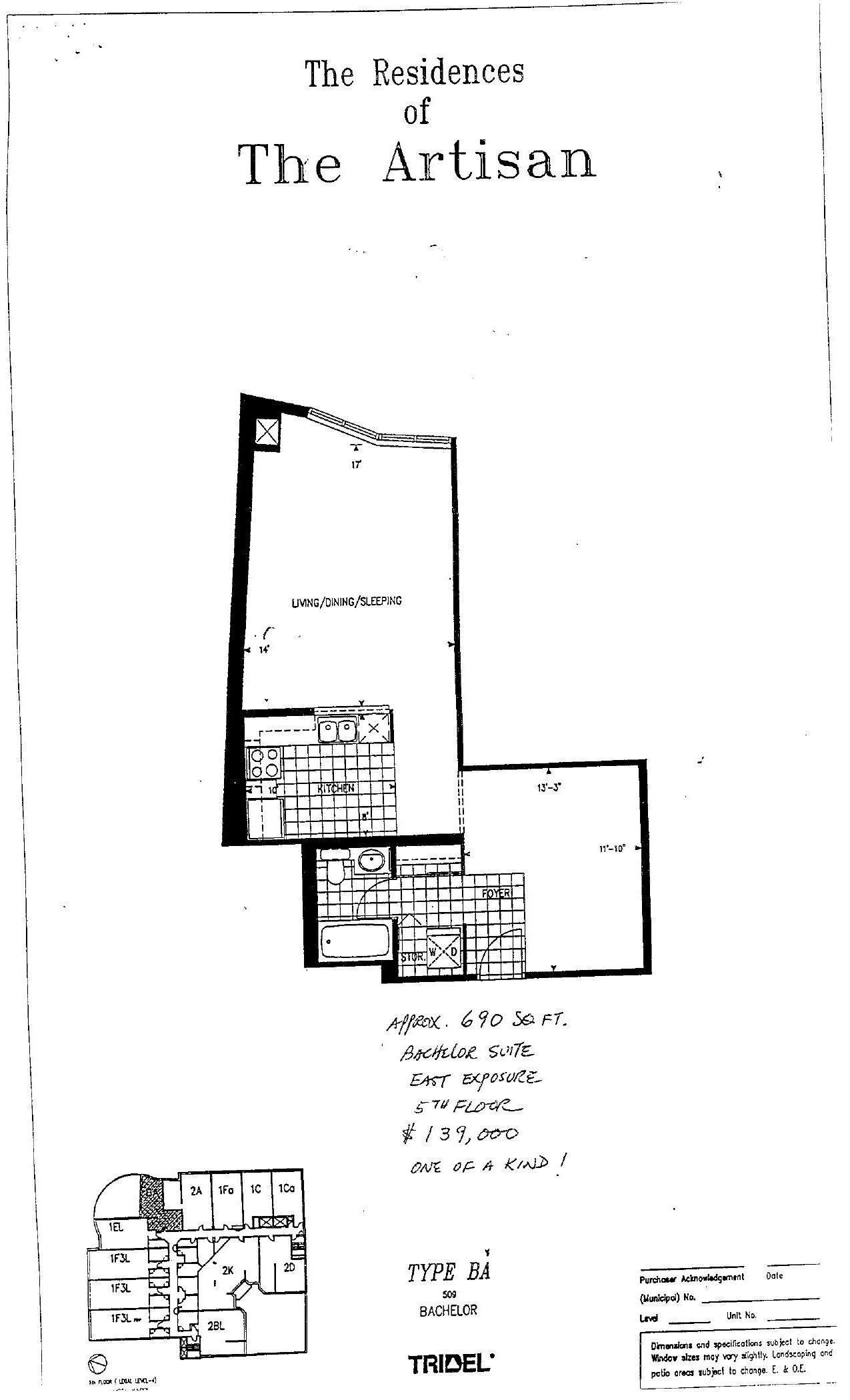 Type BA floor plan