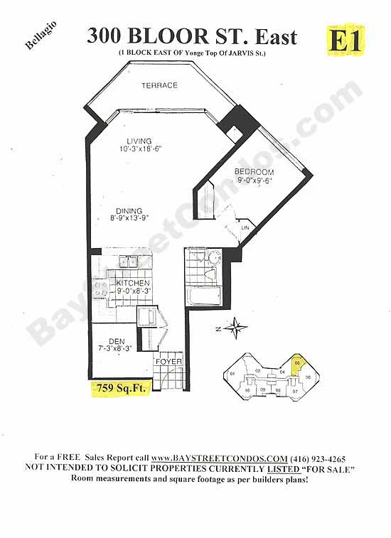 Model E1 floor plan
