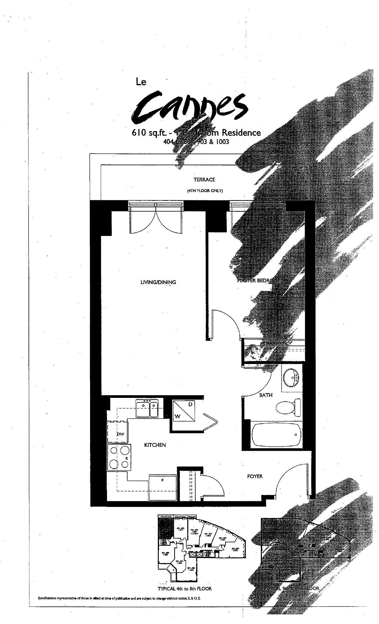 Le Cannes (610 sq.ft.) floor plan