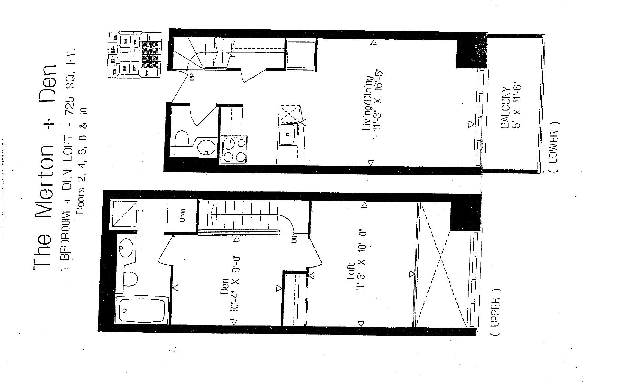 The Merton + Den floor plan