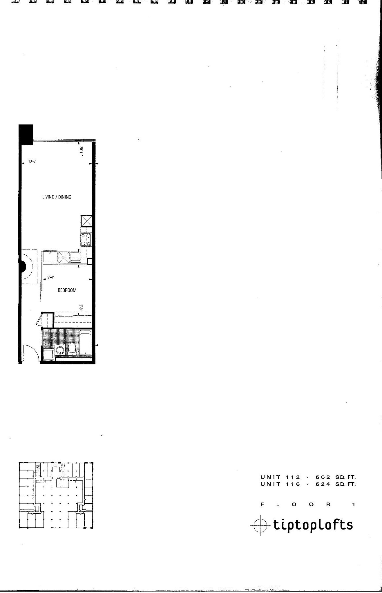 Units 112 / 116 floor plan