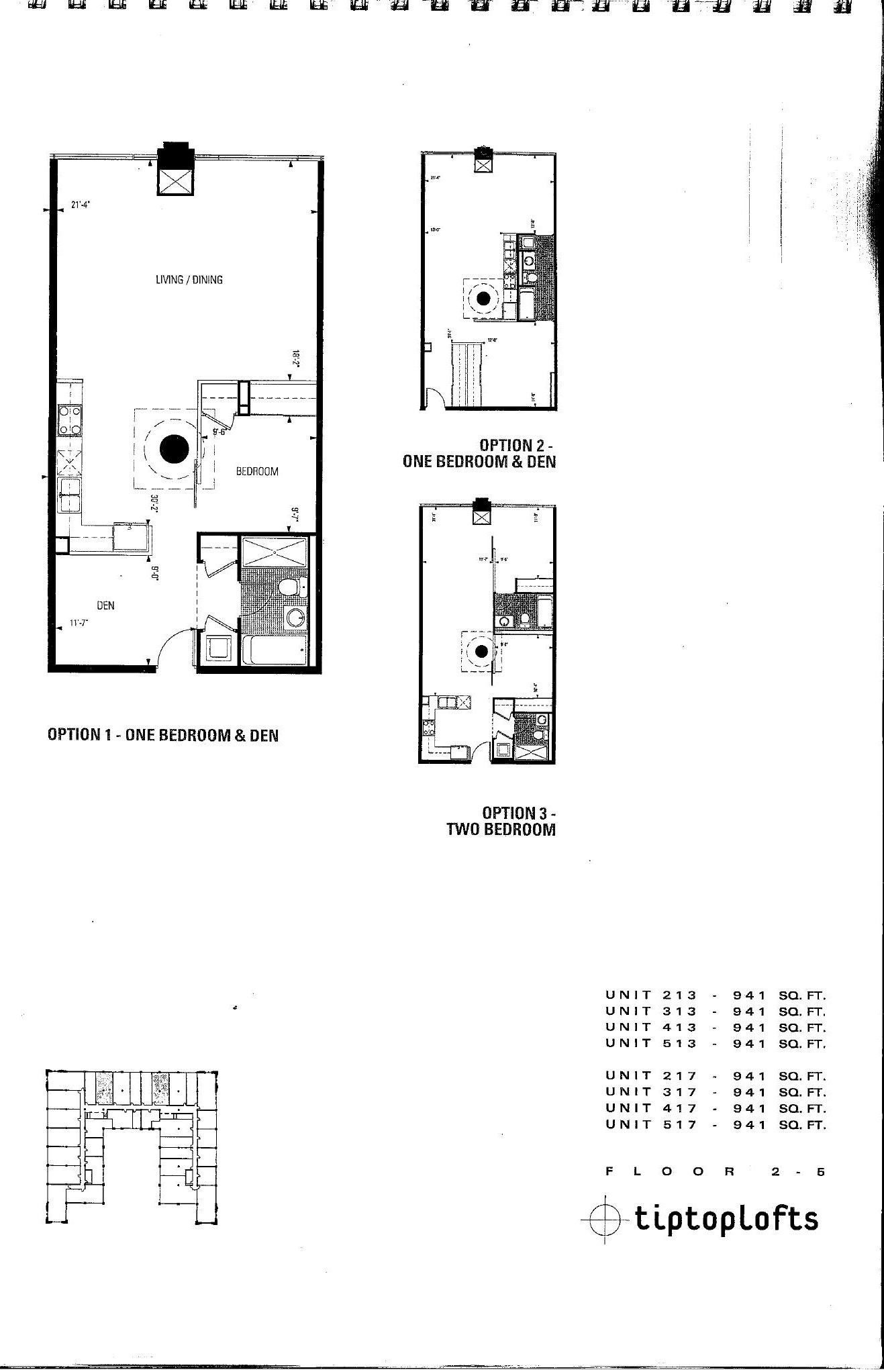 Units 213-217 / 313-317 / 413-417 / 513-517 floor plan