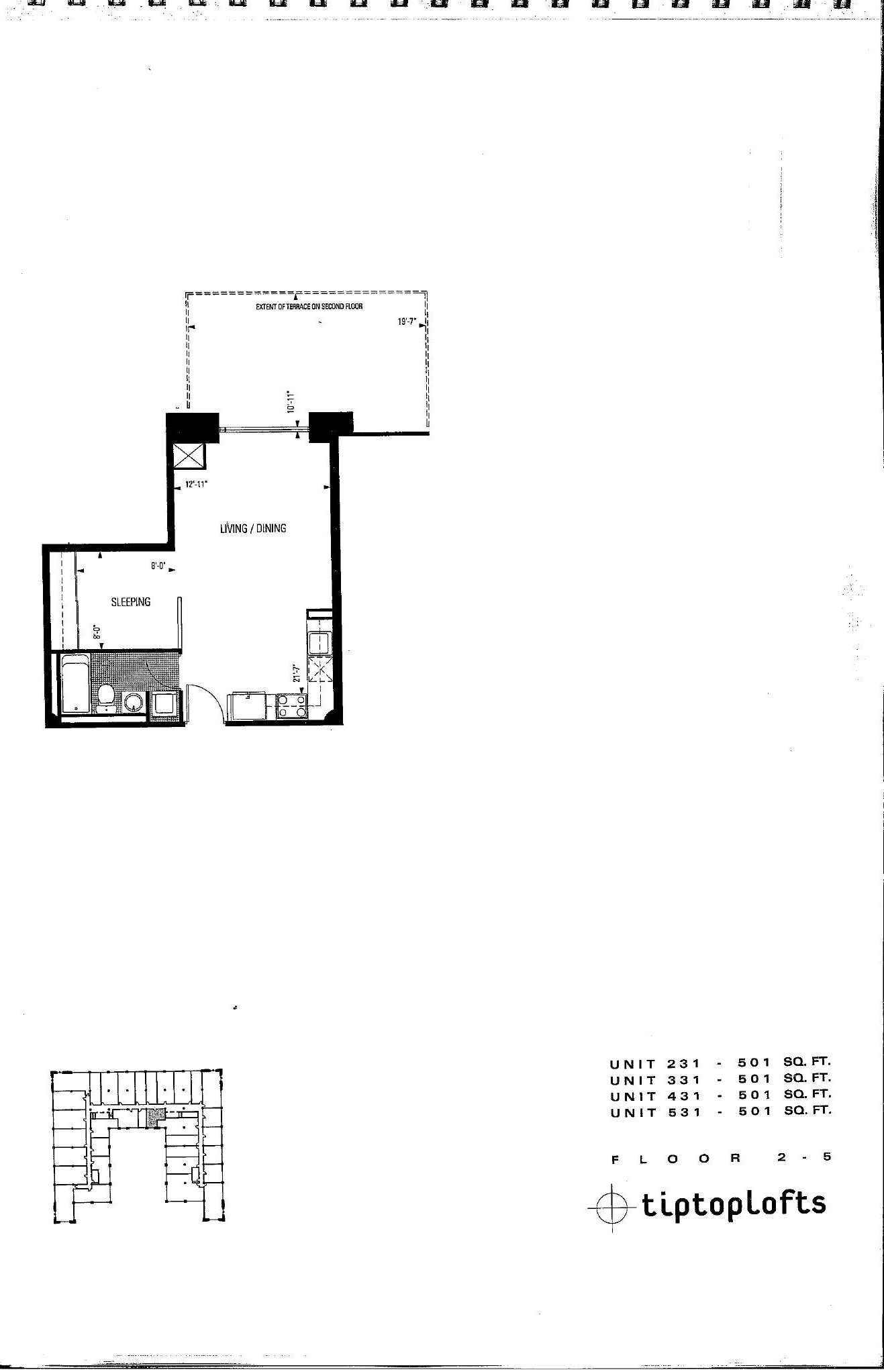 Units 231 / 331 / 431 / 531 floor plan