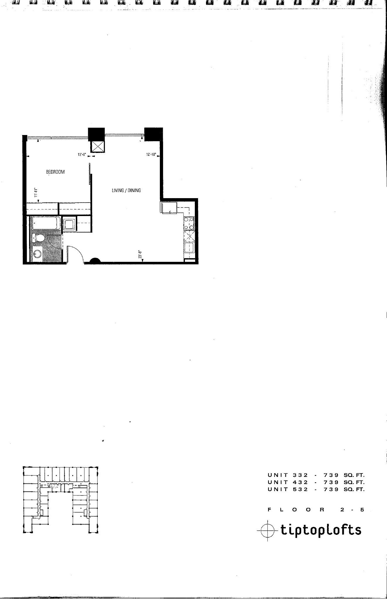 Units 332 / 432 / 532 floor plan
