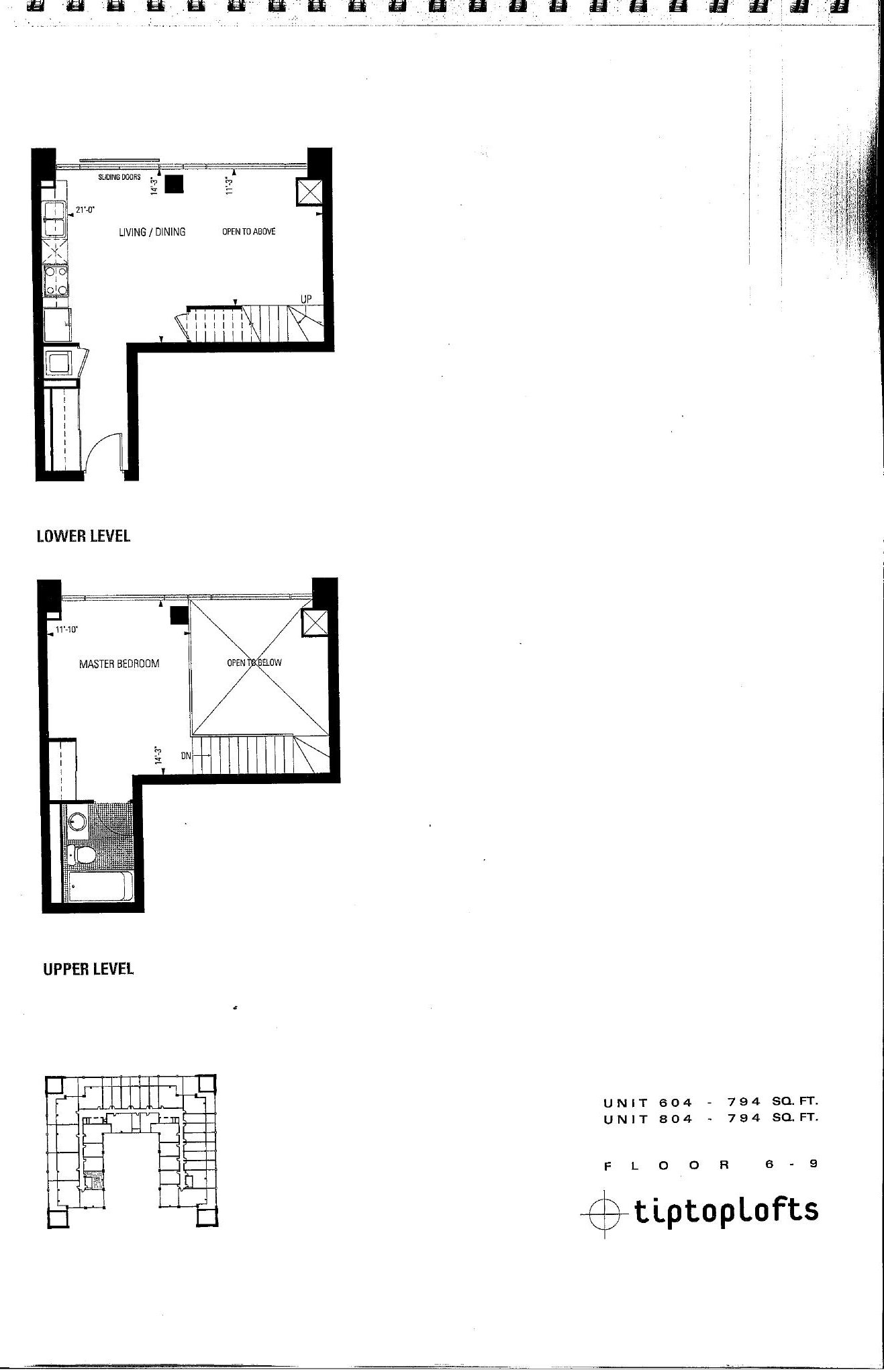 Units 604 / 804 floor plan