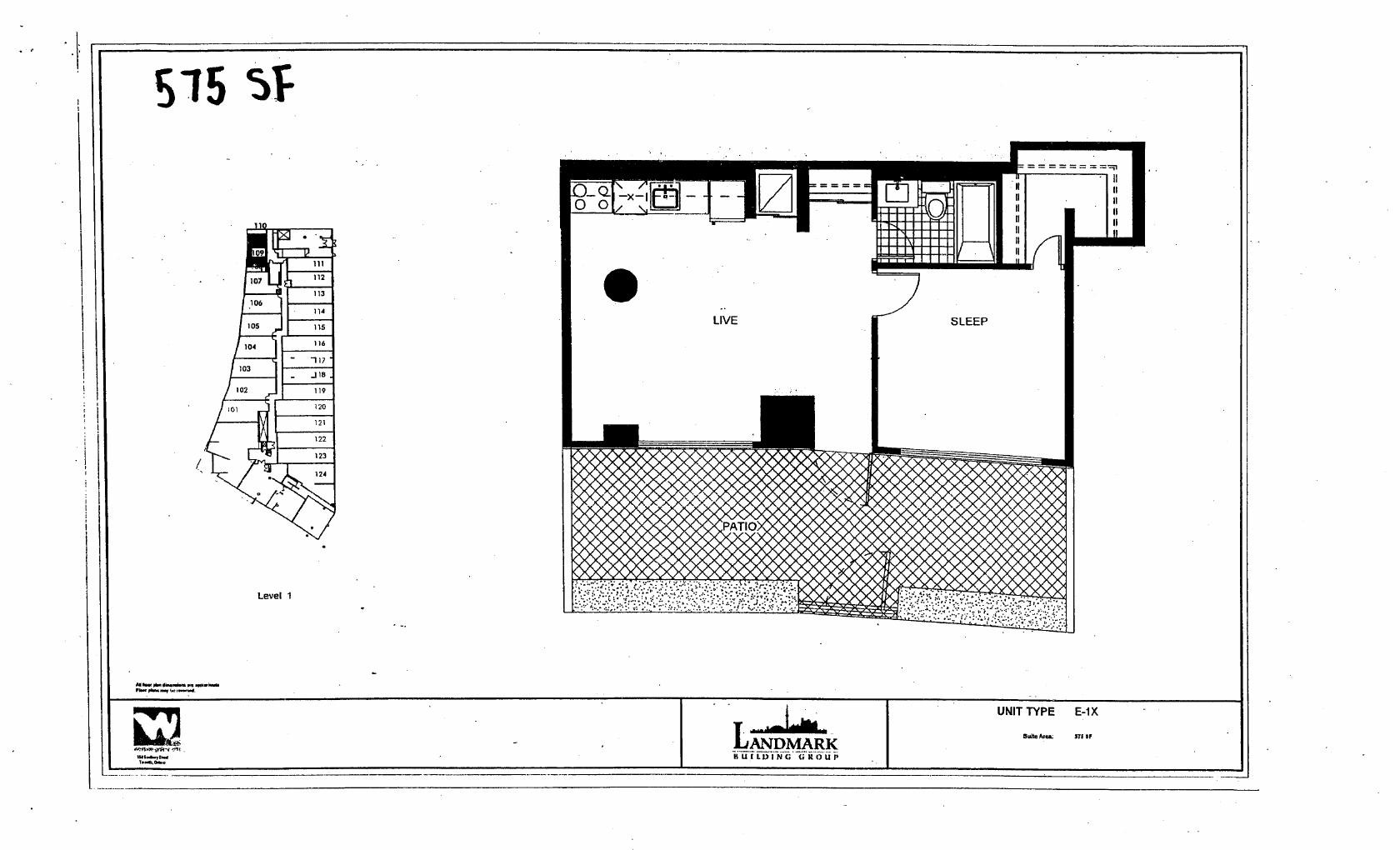 Suite E-1X floor plan