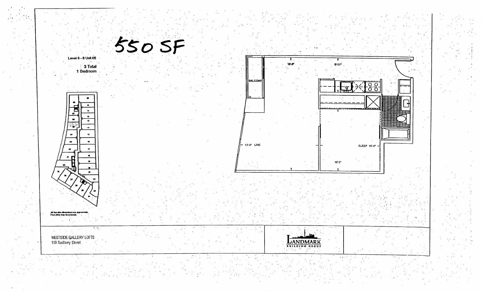 Suite E-B1H (550) floor plan