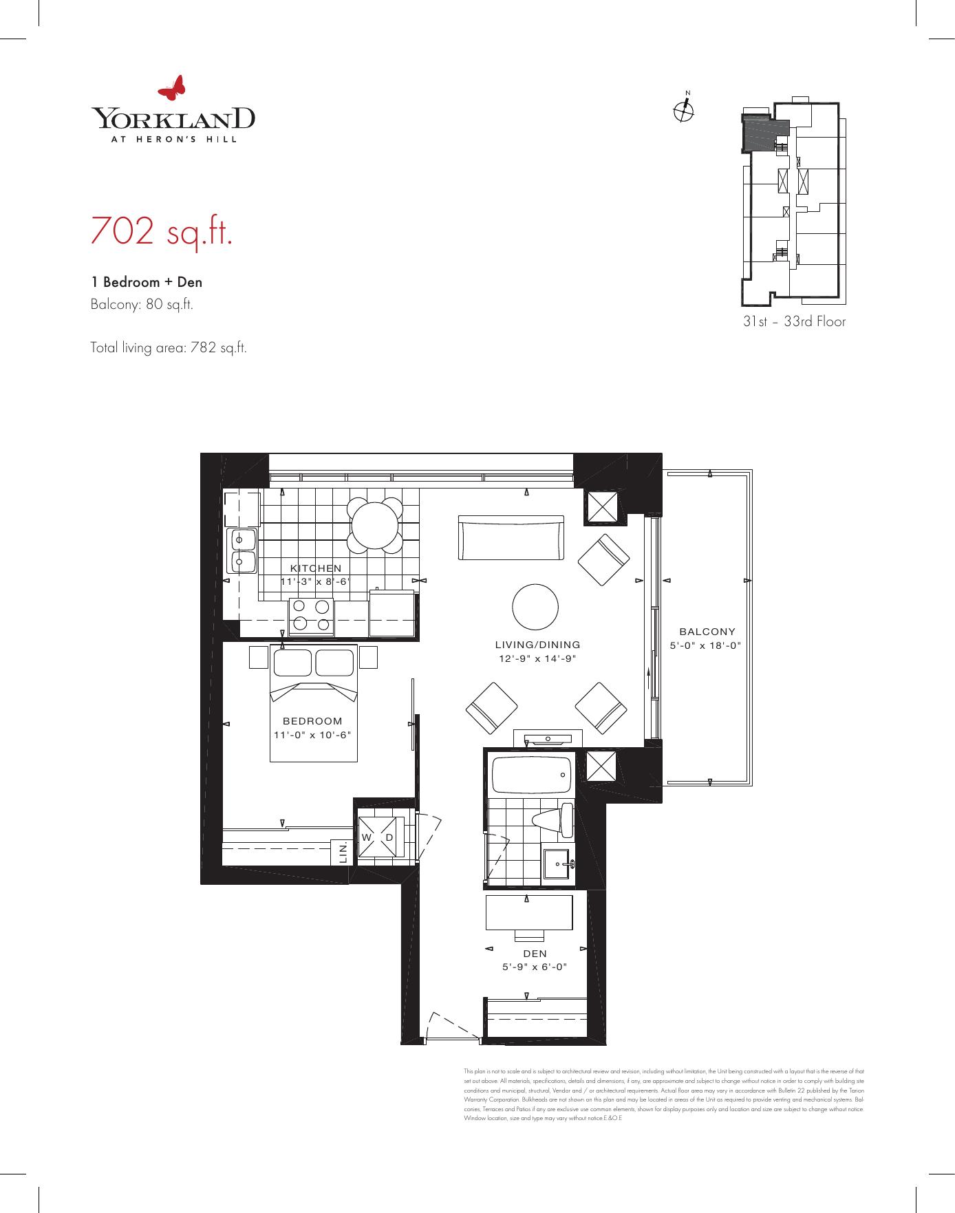 Suite 02 - 1 Bedroom+Den floor plan
