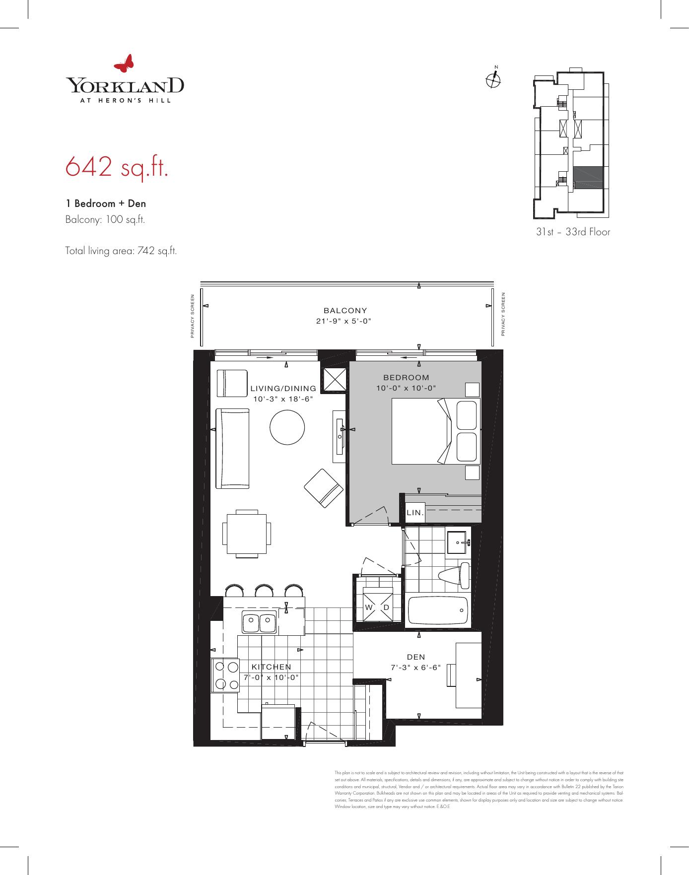 Suite 1Bd+Den A - 1 Bedroom+Den floor plan