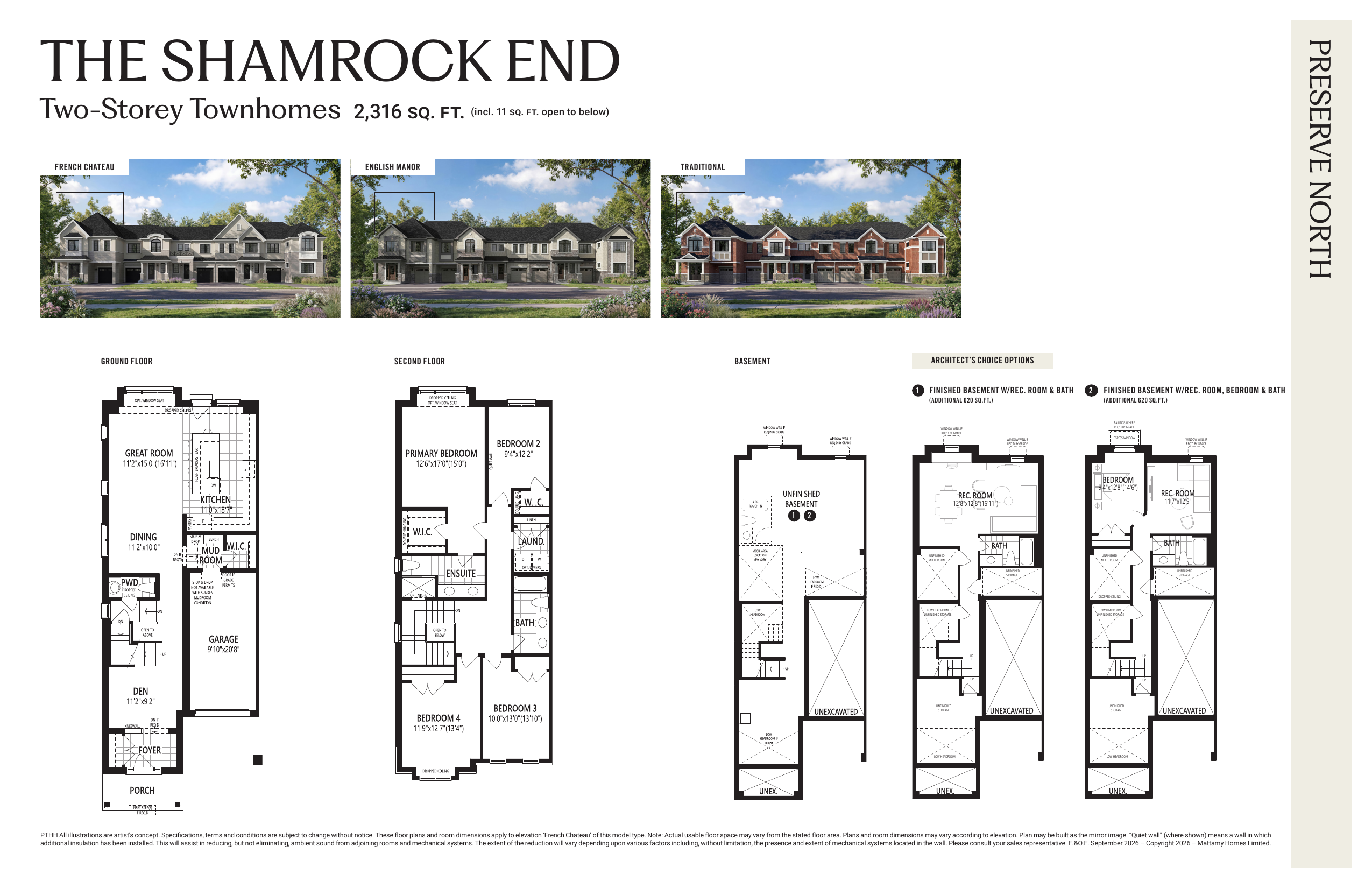 The Shamrock End - Elevation EM floor plan