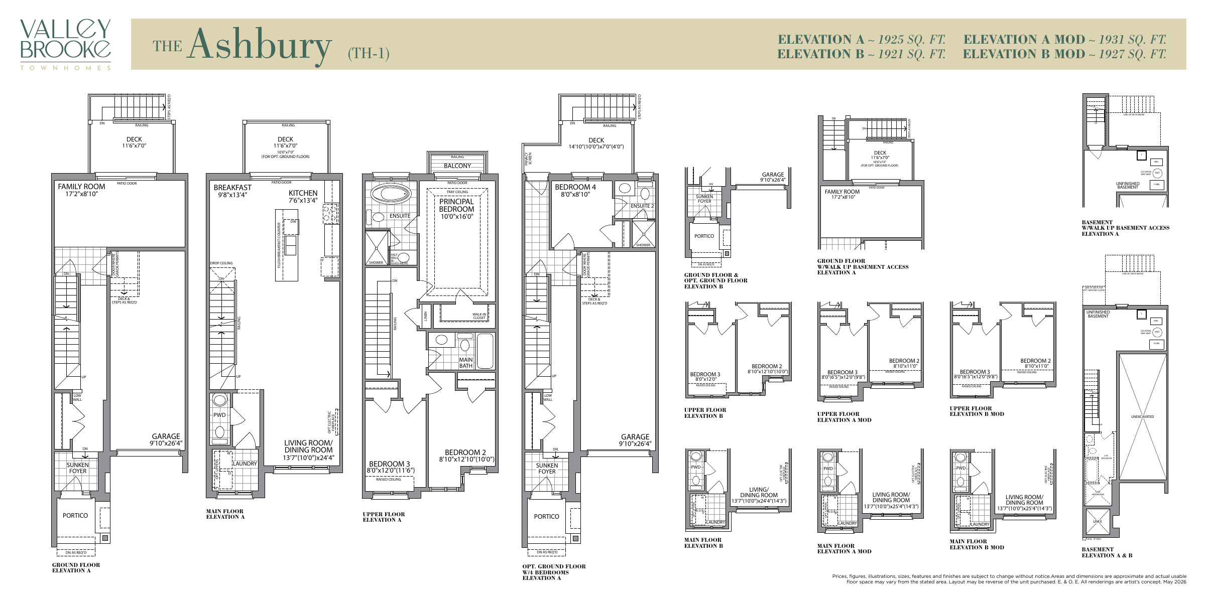Ashbury TH-1 Elevation B floor plan