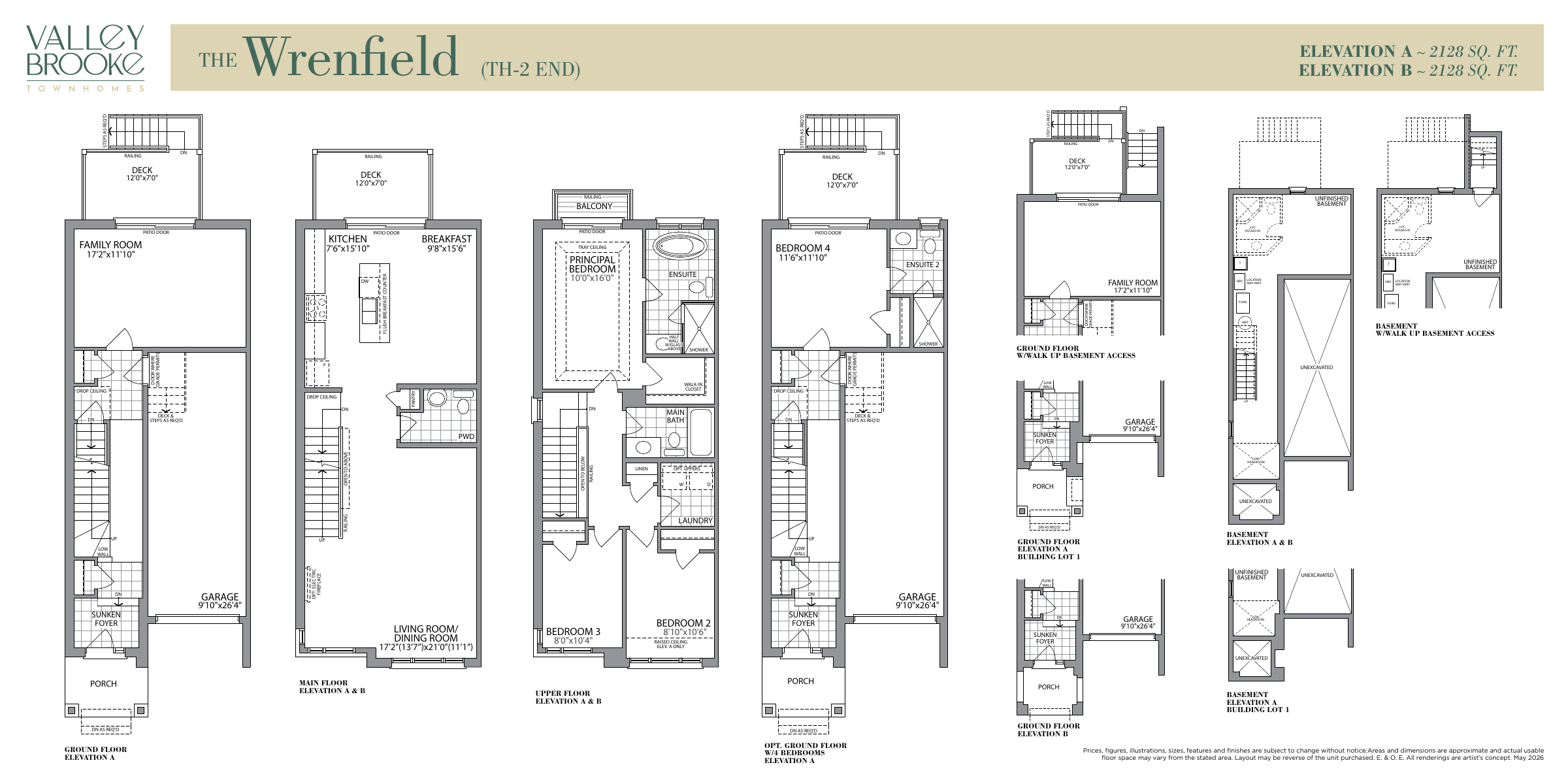 Wrenfield TH-2 END floor plan